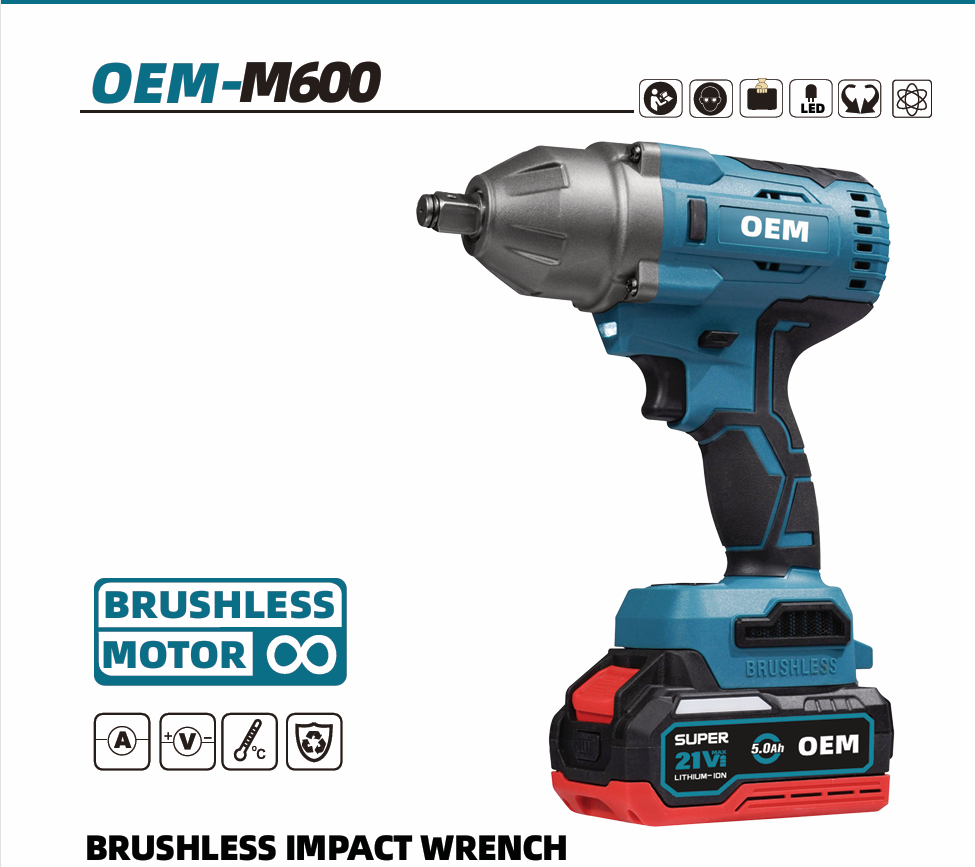 OEM-M600 cordless electric impact wrench 