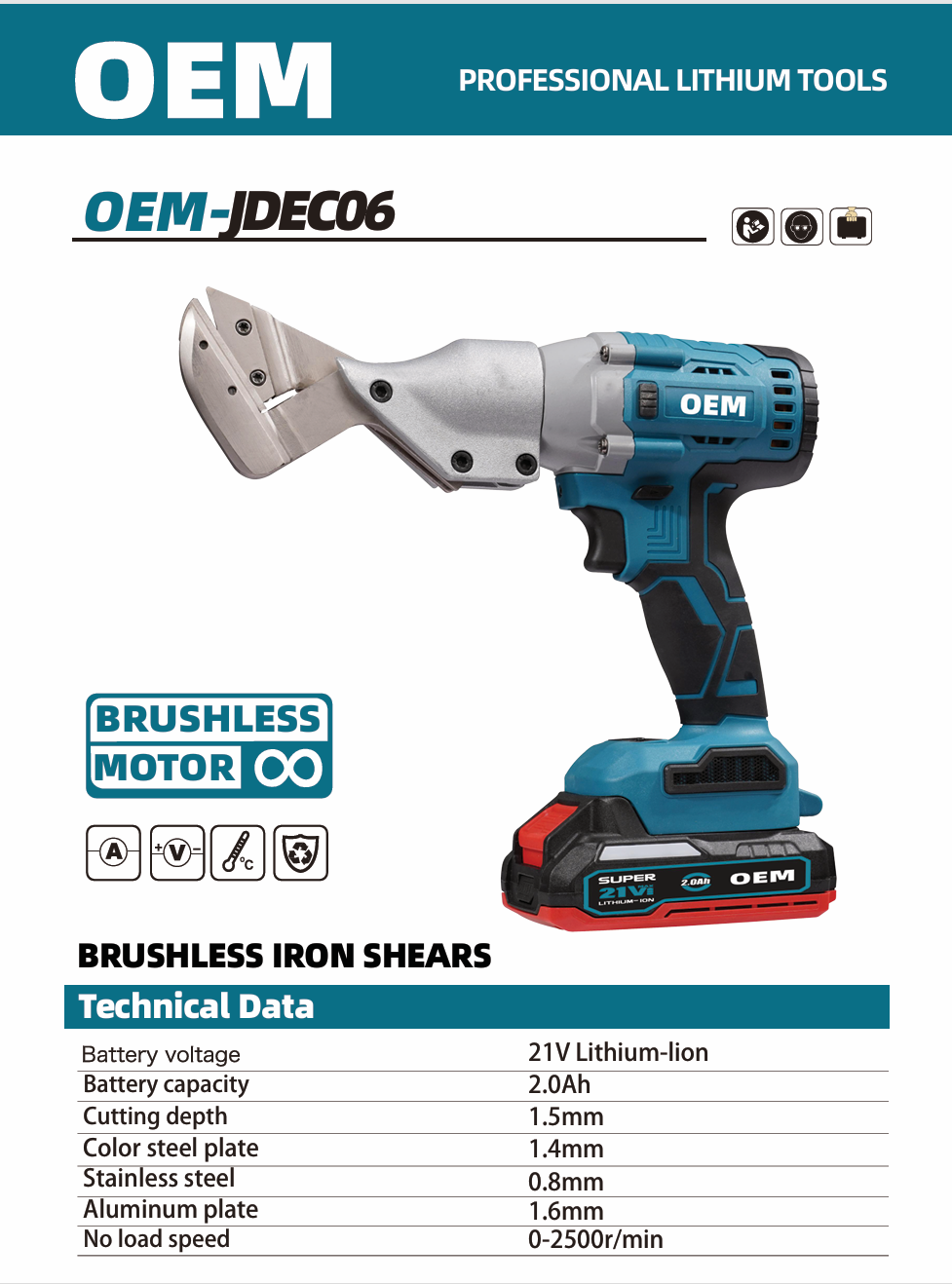 OEM-JDECO6 Cordless Electric Cutting Shears