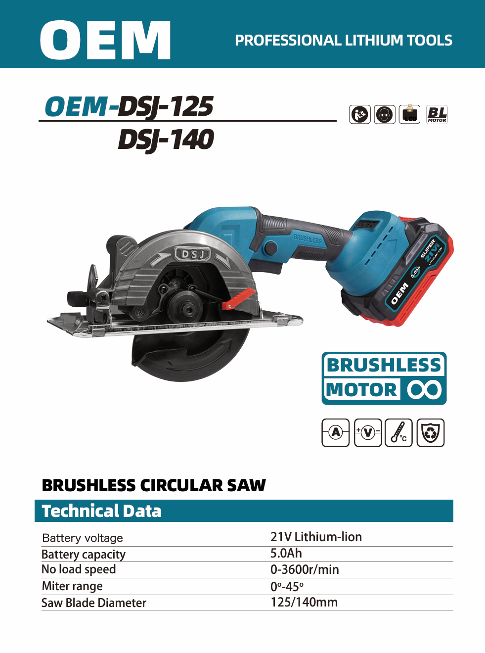 OEM-DSJ125/140 small electric circular saw