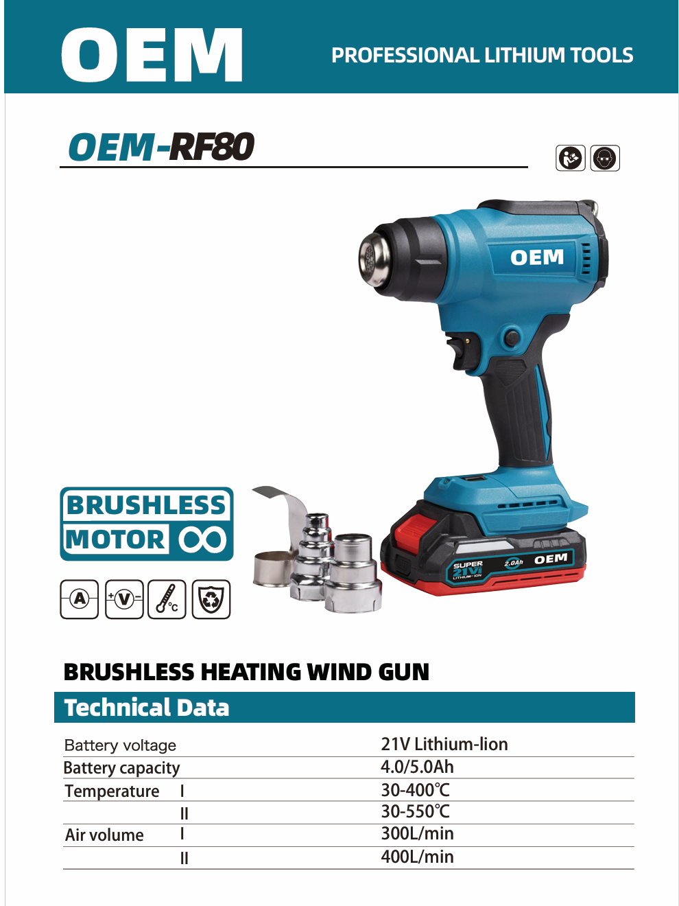 OEM-RF80 Lithium-Ion Hot Air Gun