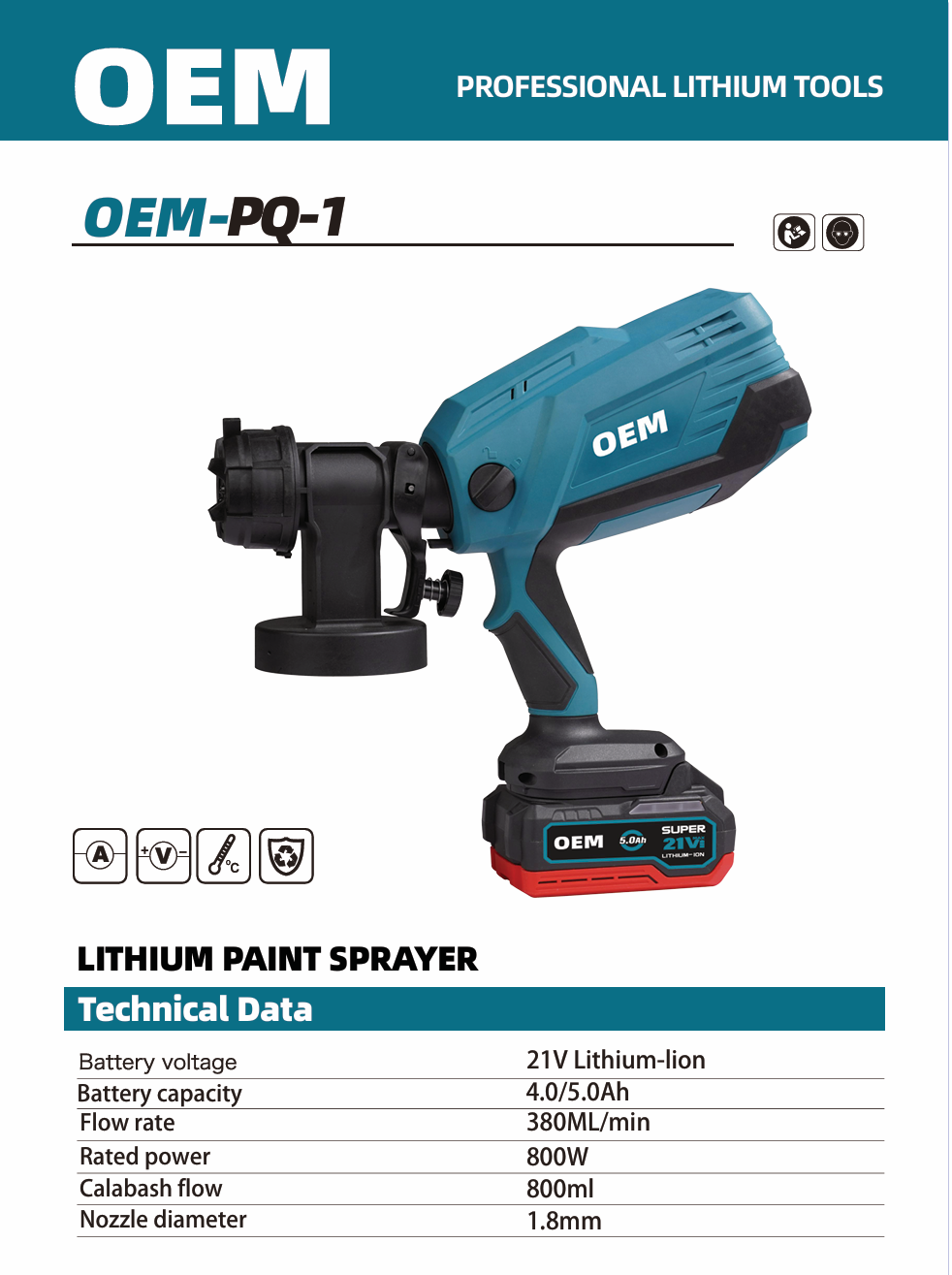OEM-PQ-1 Cordless Paint Sprayer