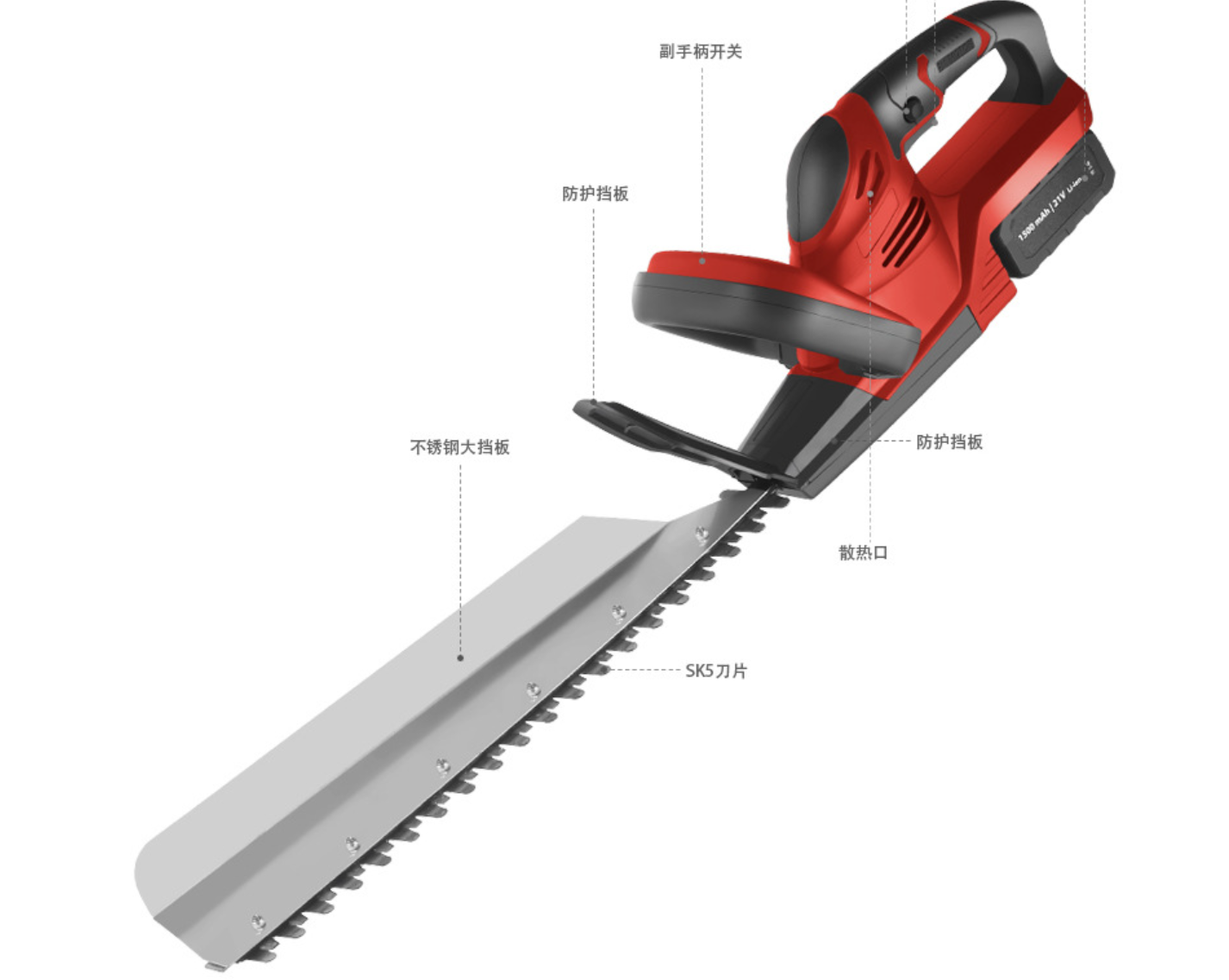 E-1 hedge trimmer cordless